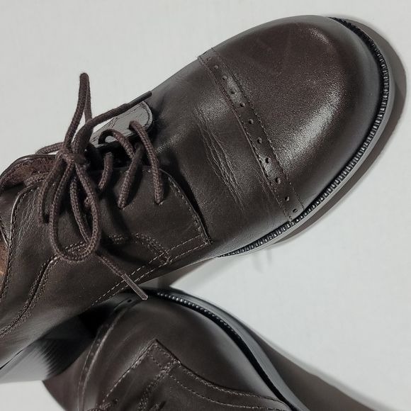 WHITE MOUNTAIN CASUAL CLASSIC DARK ACADEMIA LACE UP BROWN LEATHER LOAFERS 10W - Picture 3 of 13